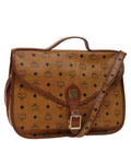 MCM Logogram Vicetos Hand Bag PVC Leather 2way Brown Gold