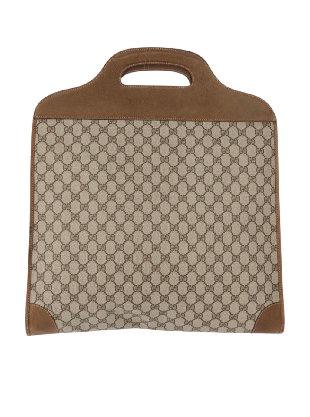 GUCCI GG Supreme Web Sherry Line Hand Bag PVC Beige