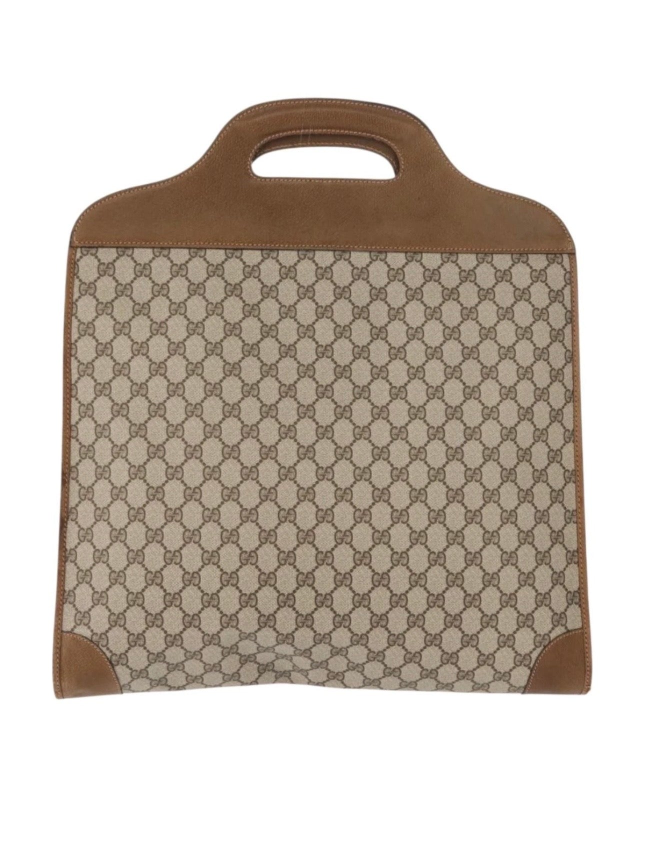 GUCCI GG Supreme Web Sherry Line Hand Bag PVC Beige