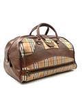 Burberry Nova Check Boston Bag Large Travel Bag Canvas Leather