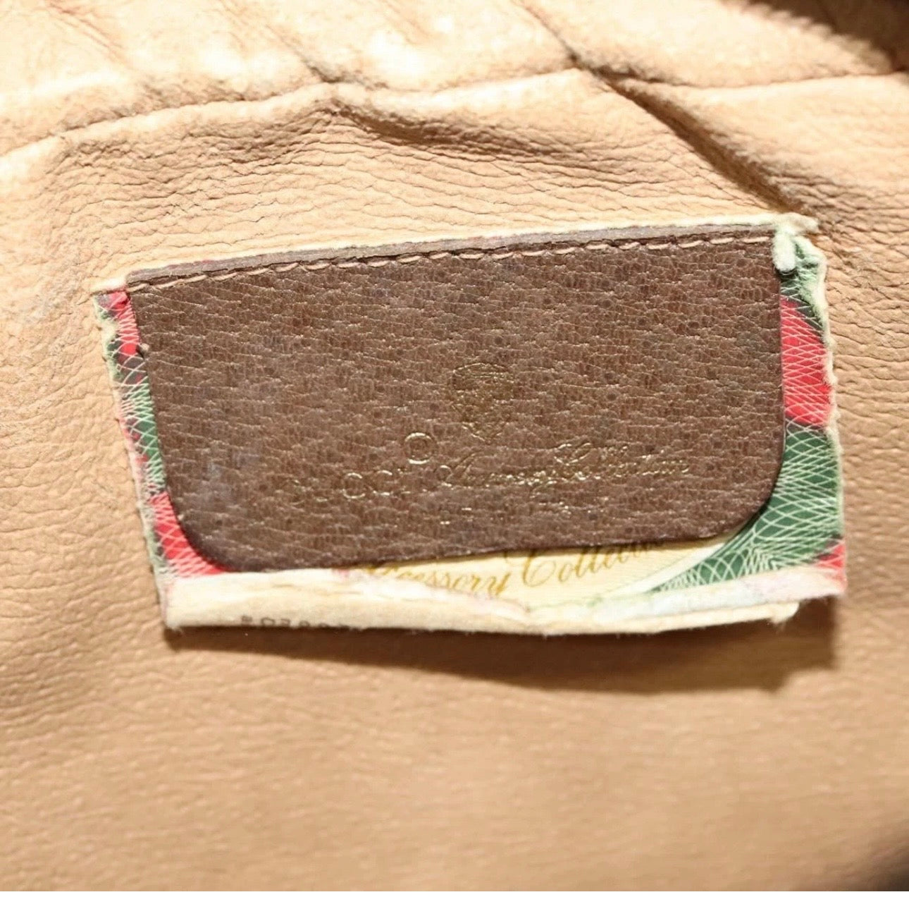 GUCCI GG Supreme Web Sherry Line Clutch Bag PVC Beige Gold