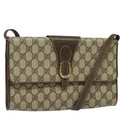 GUCCI GG Supreme Shoulder Bag PVC Beige Gold