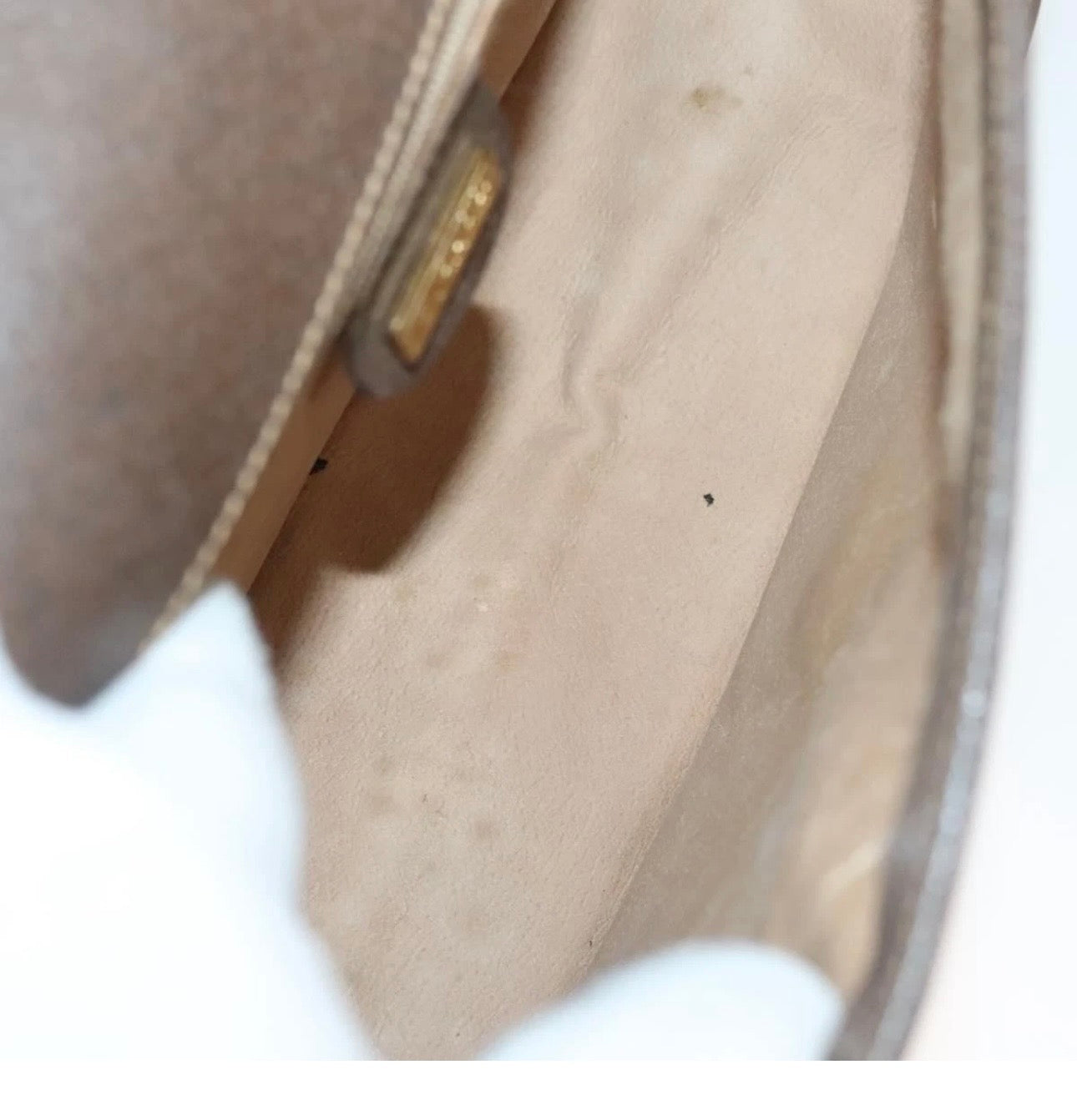 GUCCI GG Supreme Web Sherry Line Bag PVC Beige Gold