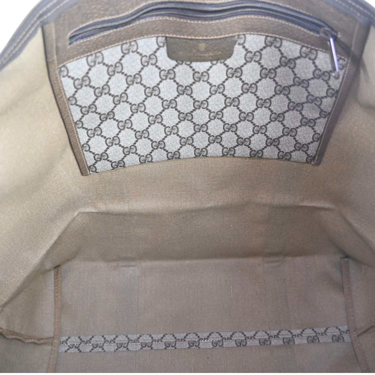 GUCCI Web Sherry Line Boston Bag PVC Leather Brown