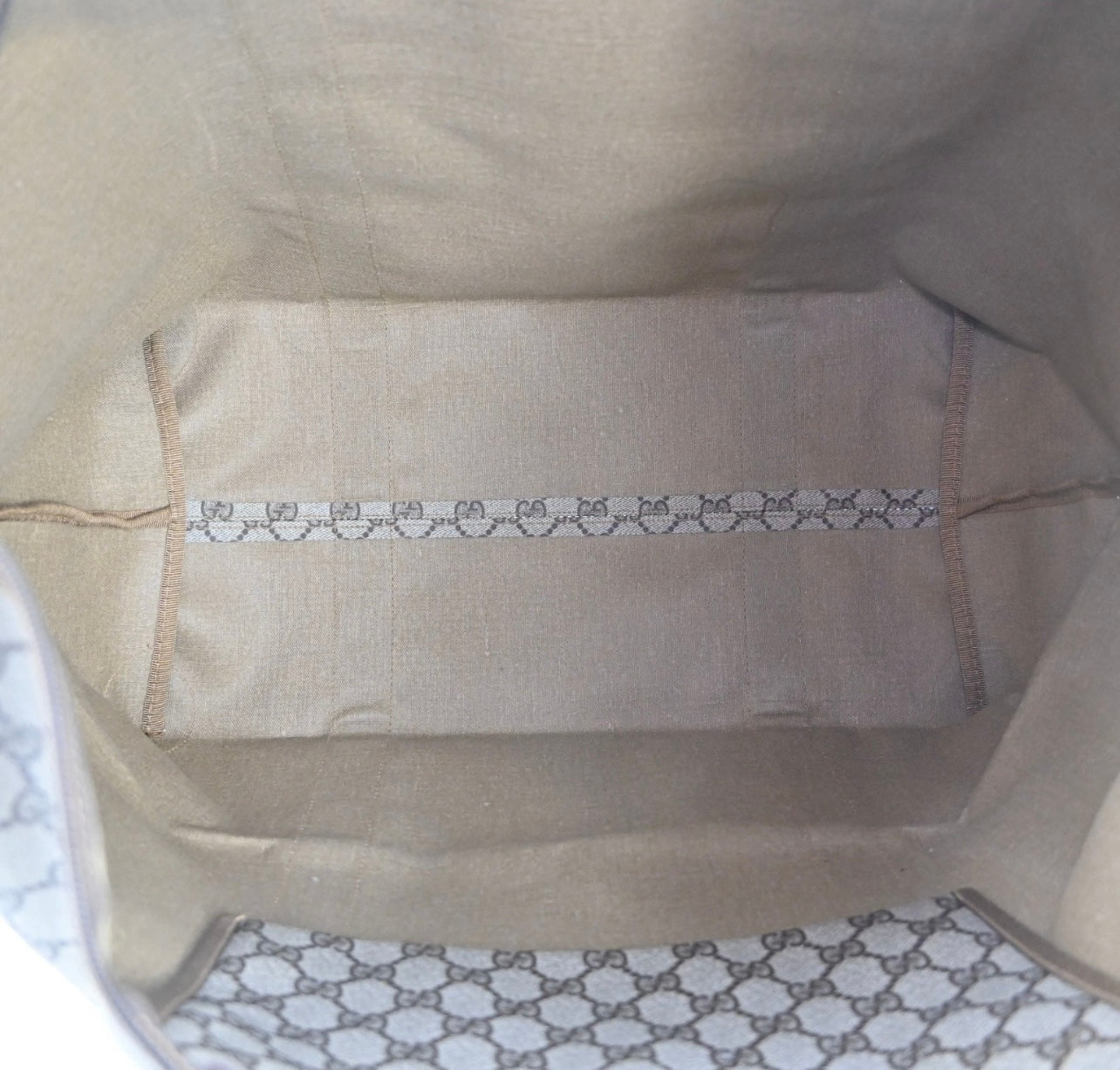 GUCCI Web Sherry Line Boston Bag PVC Leather Brown